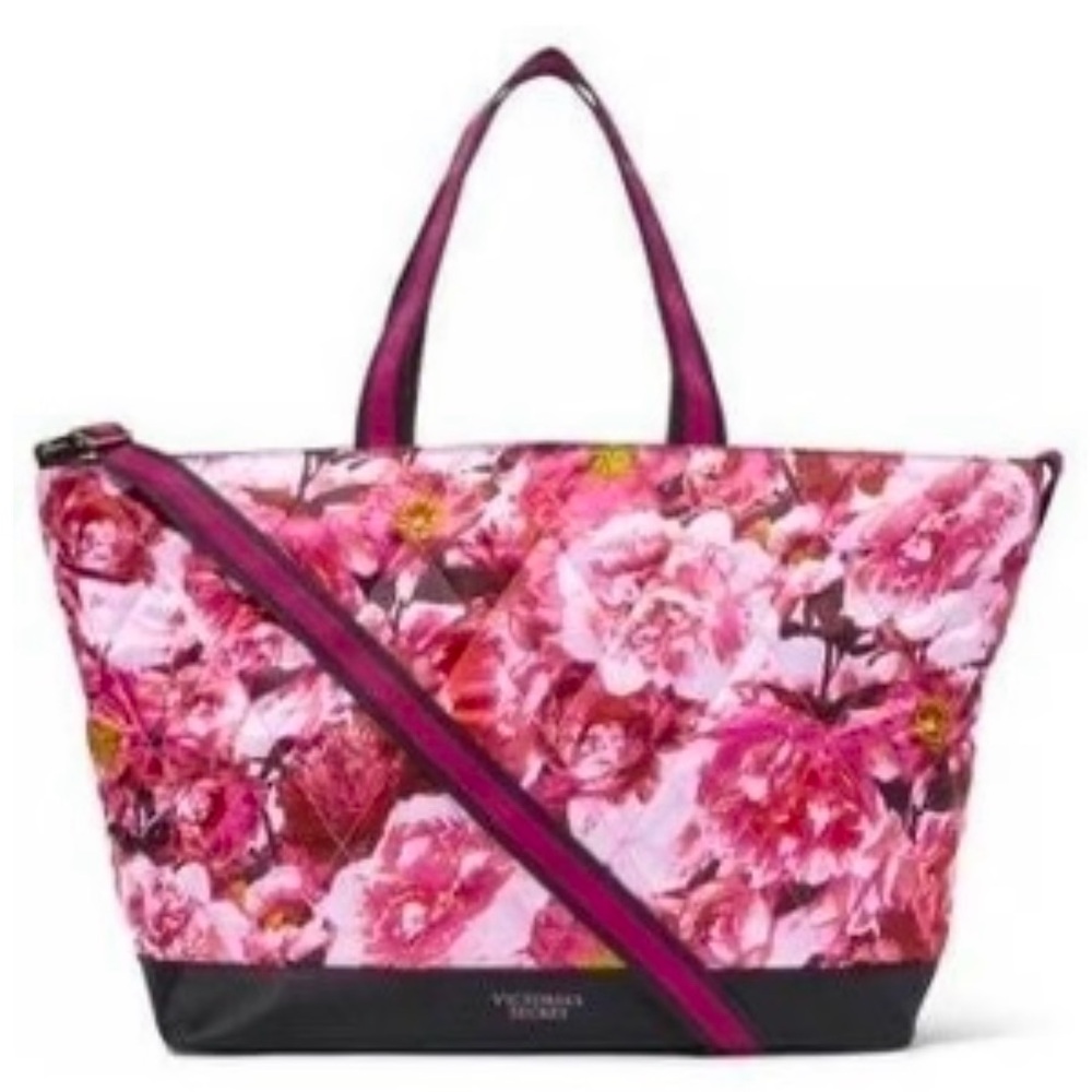 Victoria Secret Floral Weekender bag is spacious and great for overnight.